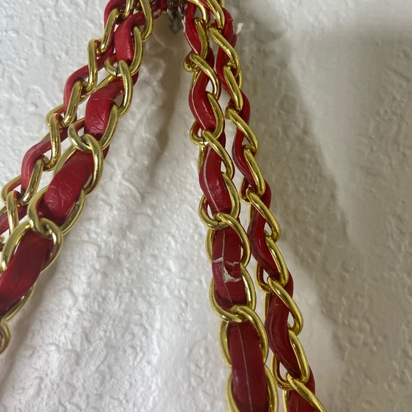 Mark. Vibrant Red Bag with Gold Details - Picture 10 of 11